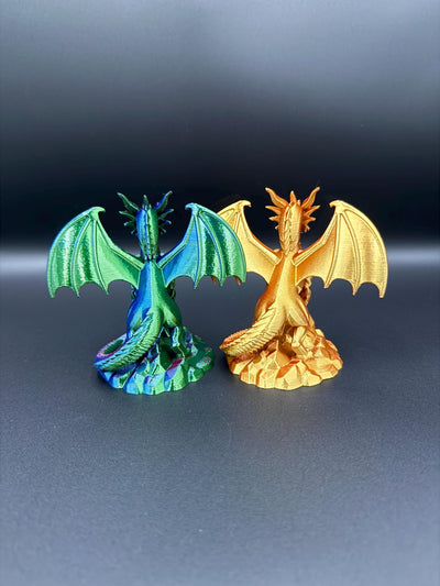 3D Printed Twilight Dragon Statue: Fantasy Desk & Bookshelf Decor