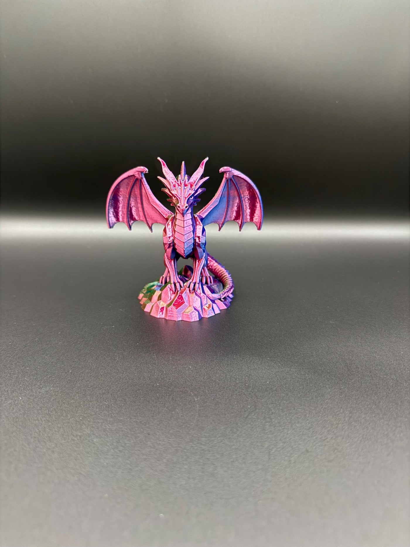 3D Printed Twilight Dragon Statue: Fantasy Desk & Bookshelf Decor