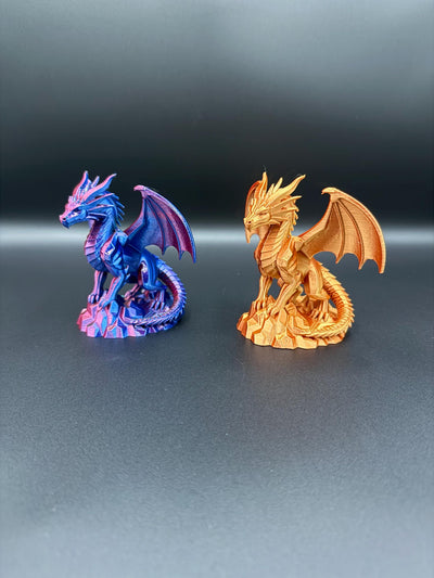 3D Printed Twilight Dragon Statue: Fantasy Desk & Bookshelf Decor