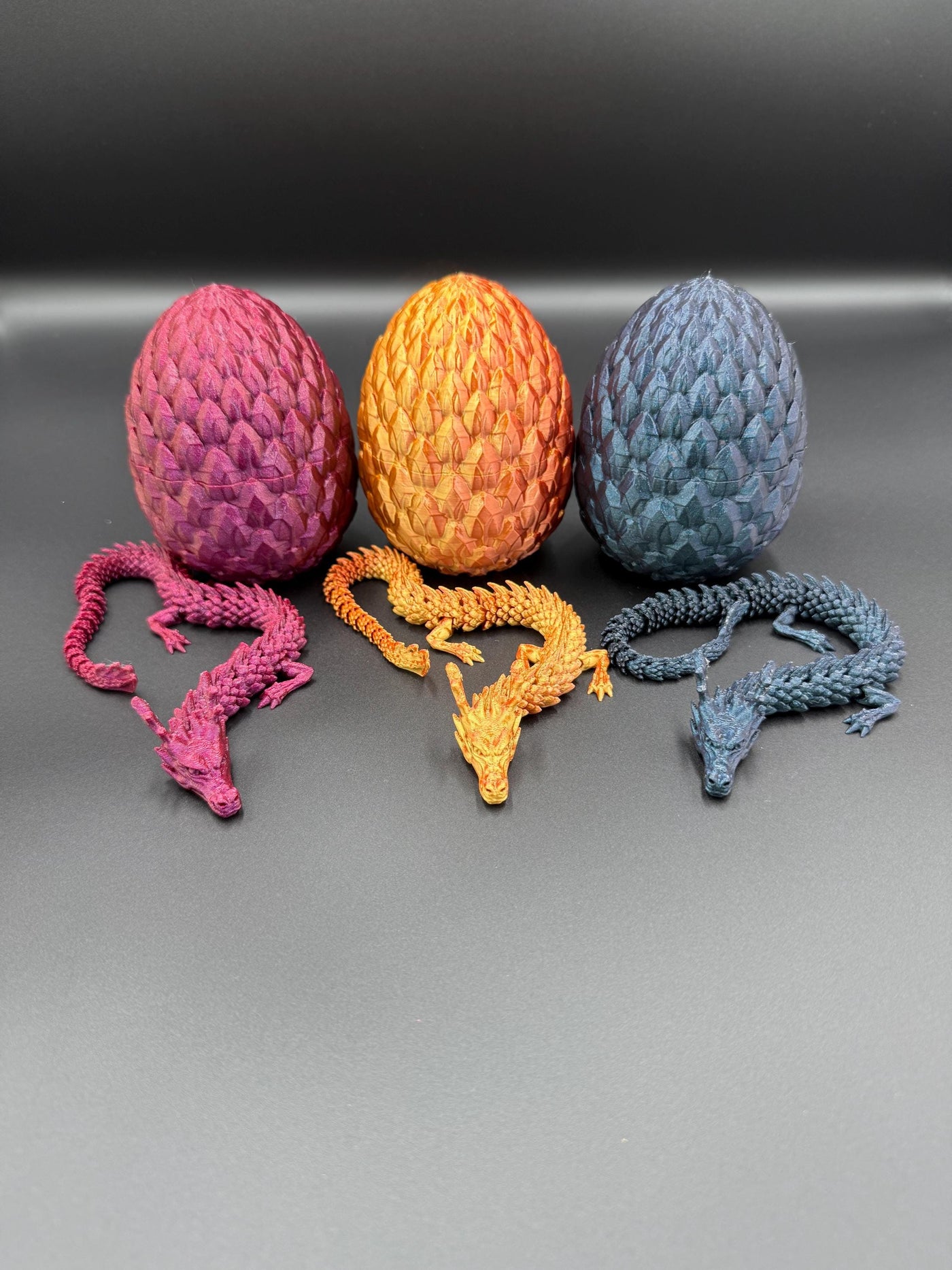 3D Printed Articulated Dragon with NEW Egg Fantasy Figurine, Fantasy Collectible Desk Toy, Toddler Room Bookshelf Decor, Birthday Gift