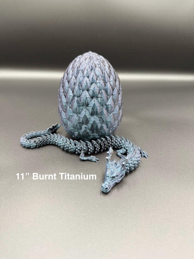 3D Printed Articulated Dragon with NEW Egg Fantasy Figurine, Fantasy Collectible Desk Toy, Toddler Room Bookshelf Decor, Birthday Gift