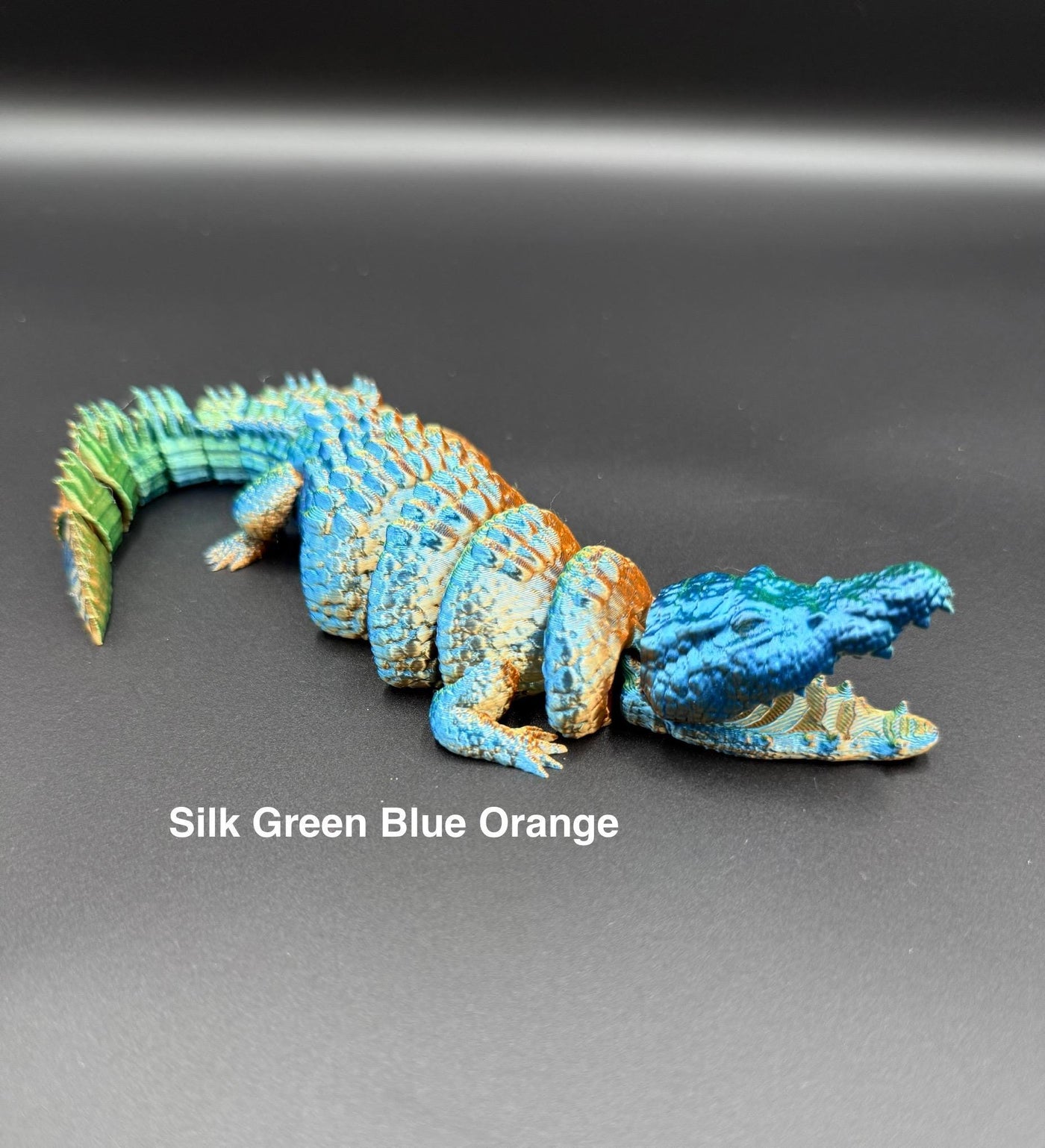 3D Printed Articulated Crocodile – Flexible Poseable Fidget Toy, Realistic Crocodile Figurine, Desk Decoration & Unique Gift for Animal Love