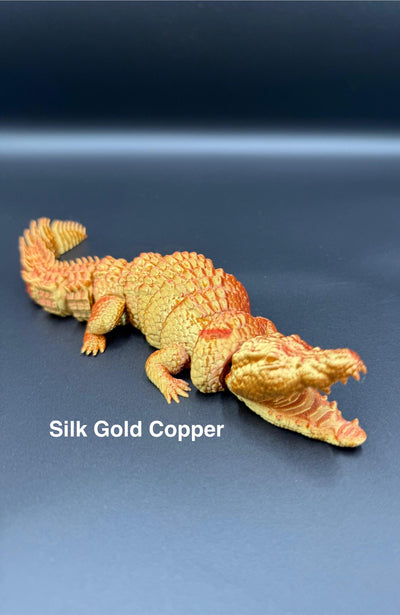 3D Printed Articulated Crocodile – Flexible Poseable Fidget Toy, Realistic Crocodile Figurine, Desk Decoration & Unique Gift for Animal Love