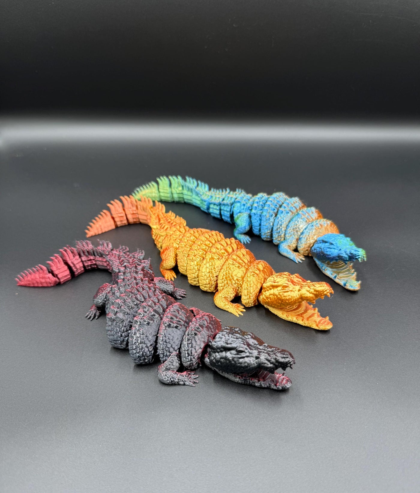 3D Printed Articulated Crocodile – Flexible Poseable Fidget Toy, Realistic Crocodile Figurine, Desk Decoration & Unique Gift for Animal Love
