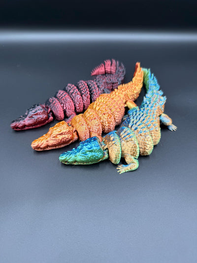 3D Printed Articulated Crocodile – Flexible Poseable Fidget Toy, Realistic Crocodile Figurine, Desk Decoration & Unique Gift for Animal Love