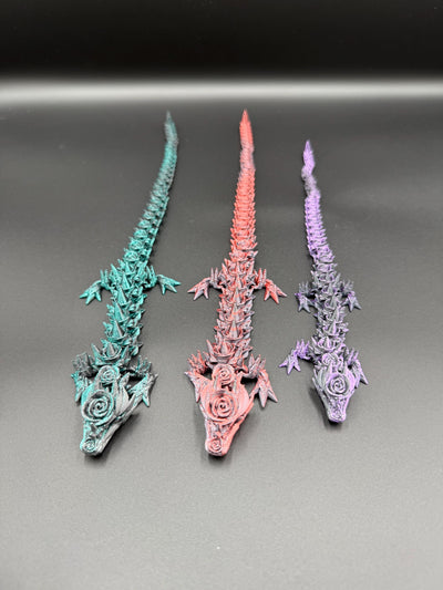 3D Printed Articulated Rose Dragon and Egg: Fantasy Figurine, Collectible & Sensory Toy, Bookshelf and Desk Decor, Toddler Room Decor