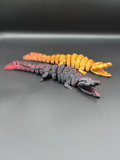 3D Printed Articulated Crocodile – Flexible Poseable Fidget Toy, Realistic Crocodile Figurine, Desk Decoration & Unique Gift for Animal Love
