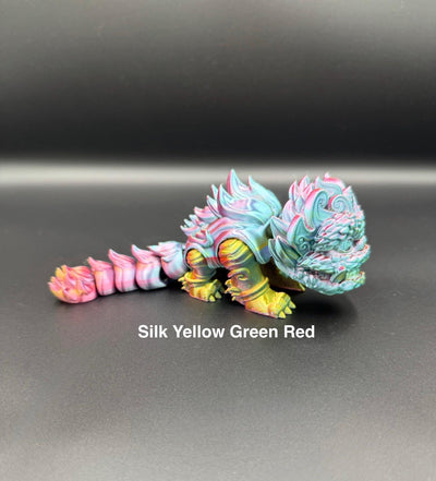 3D Printed Articulated Chinese Kirin Lion Poseable Mythical Beast Figurine, Fantasy Fidget Toy, Desk & Bookshelf Decor, Gift for Collectors