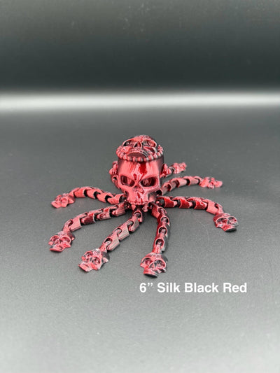3D Printed Articulated Octopus Skull – Unique Poseable Figurine, Desk Toy & Gothic Home Décor, Bookshelf decor, desk toy, Halloween Decor