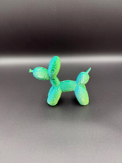 3D Printed Pixel Puppy Balloon Dog: Modern Desk Decor, Gamer Gift, Stocking Stuffer