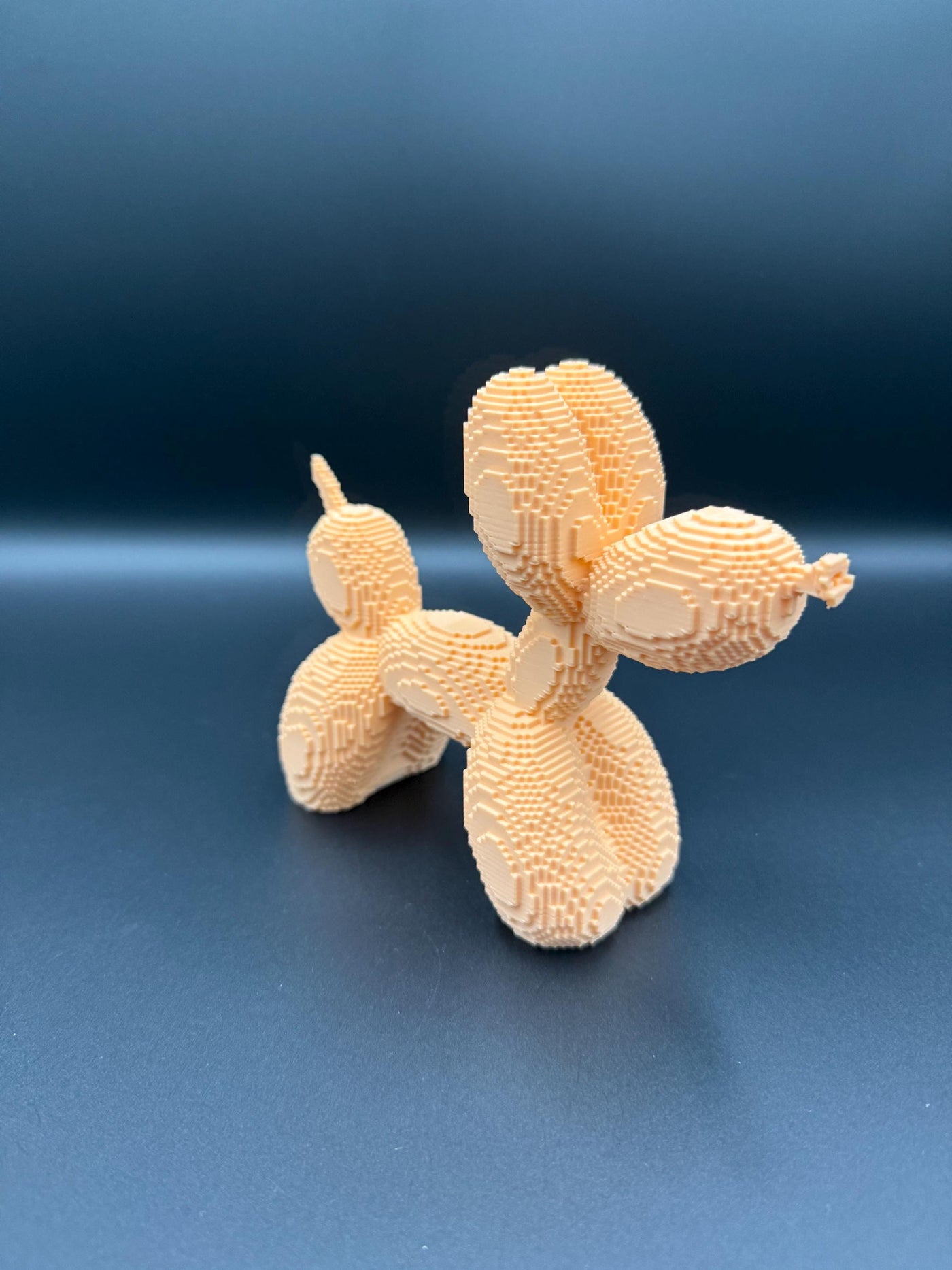 3D Printed Pixel Puppy Balloon Dog: Modern Art Desk Decor, Gamer Gift