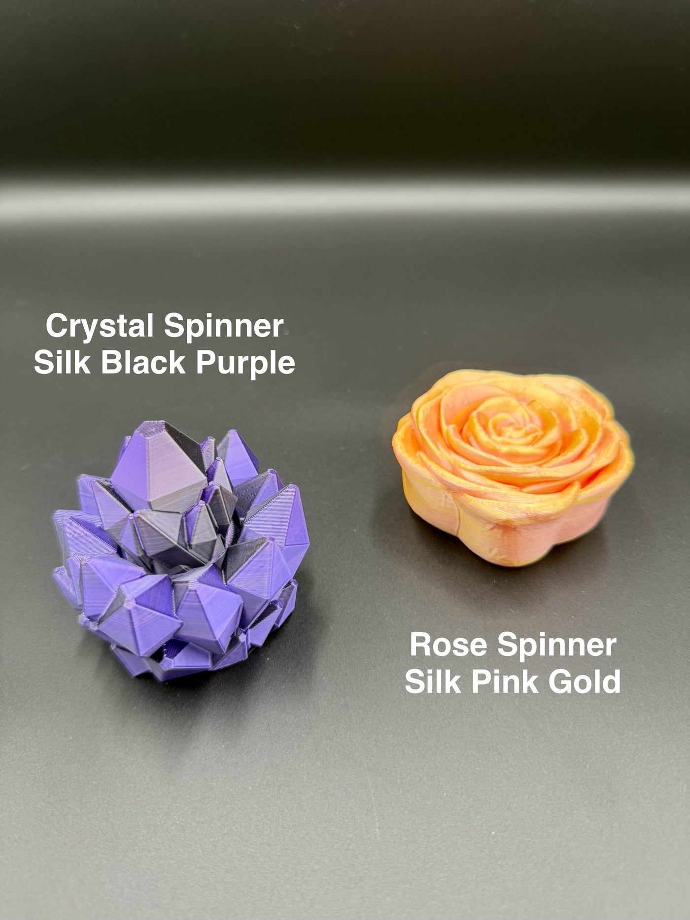 3D Printed Rose and Crystal Spinners Fidget-Transformable Stress Relief Toy, Colorful Gradient, Sensory Toy Birthday Gift Toddler Kids