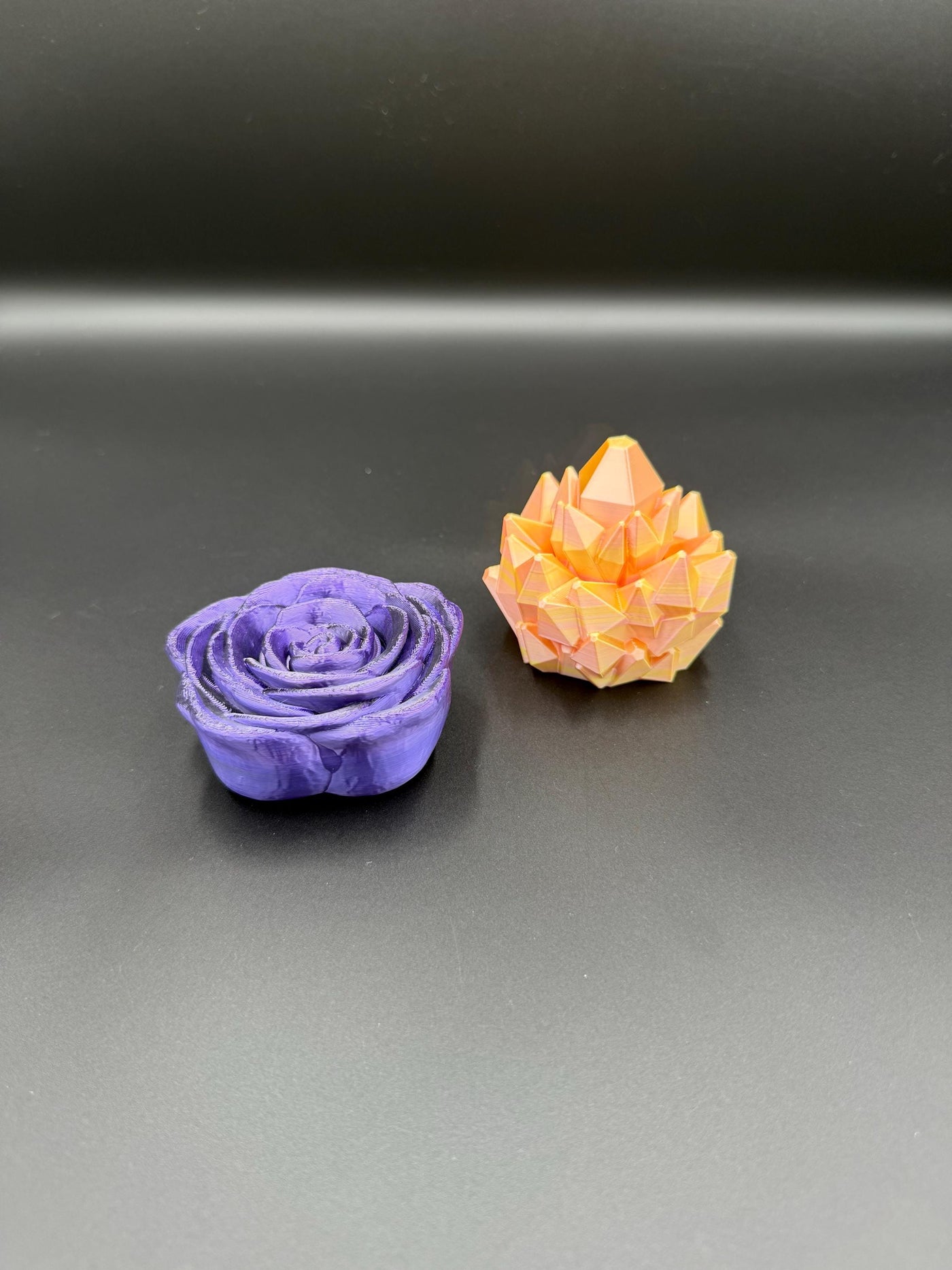 3D Printed Rose and Crystal Spinners Fidget-Transformable Stress Relief Toy, Colorful Gradient, Sensory Toy Birthday Gift Toddler Kids