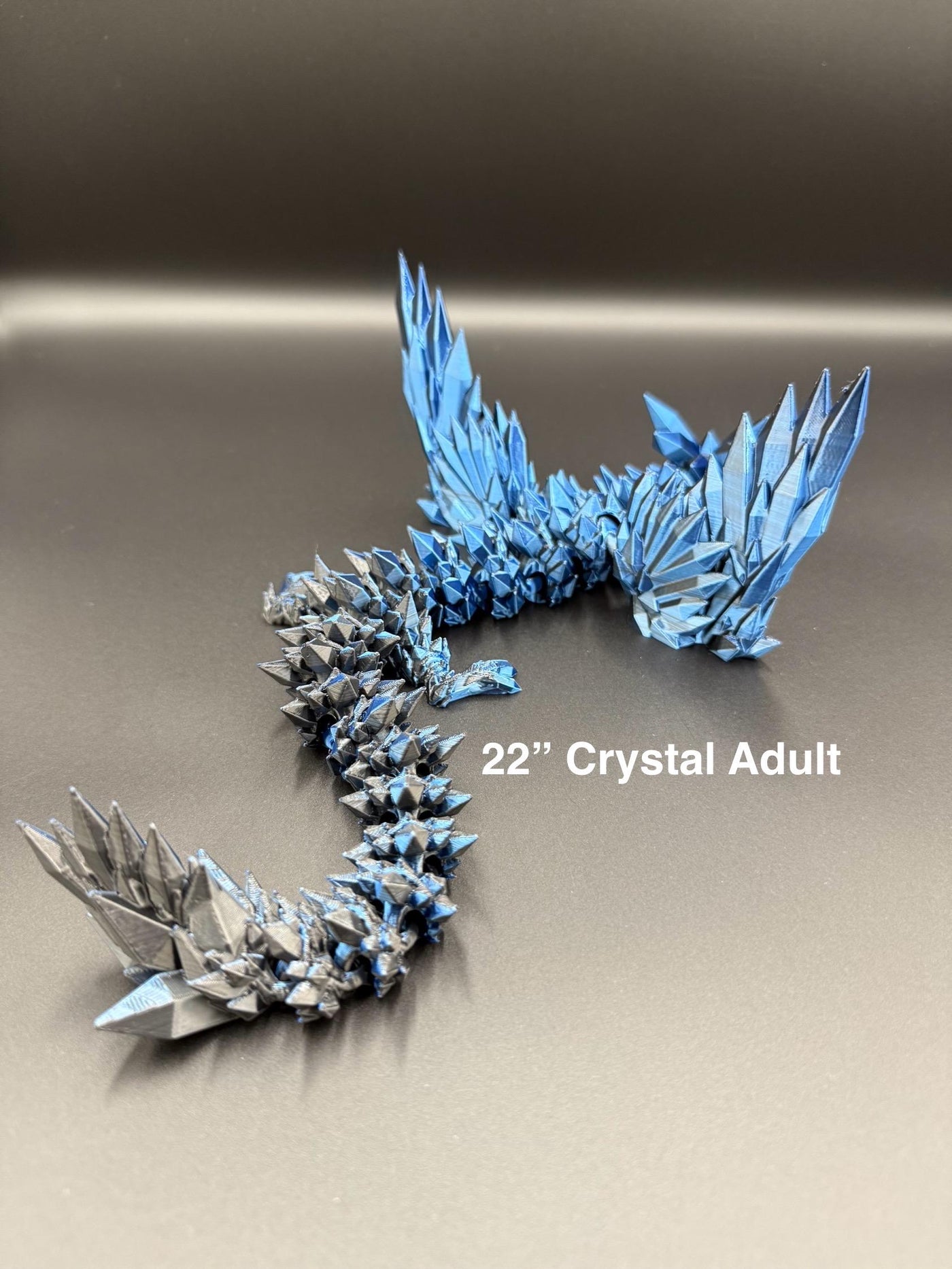 3D Printed Articulated Crystal Dragon with Wings : Fantasy Figurine, Collectible Toy & Desktop Decor, Bookshelf Decor, Toddler Gift, Sensory