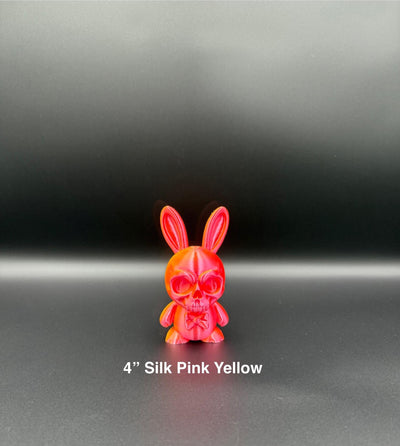 3D Printed Skull Bunny Figurine – Gothic Bunny Statue, Creepy Cute Desk Decor, Spooky Halloween Collectible, Unique Gift for Rabbit Lovers