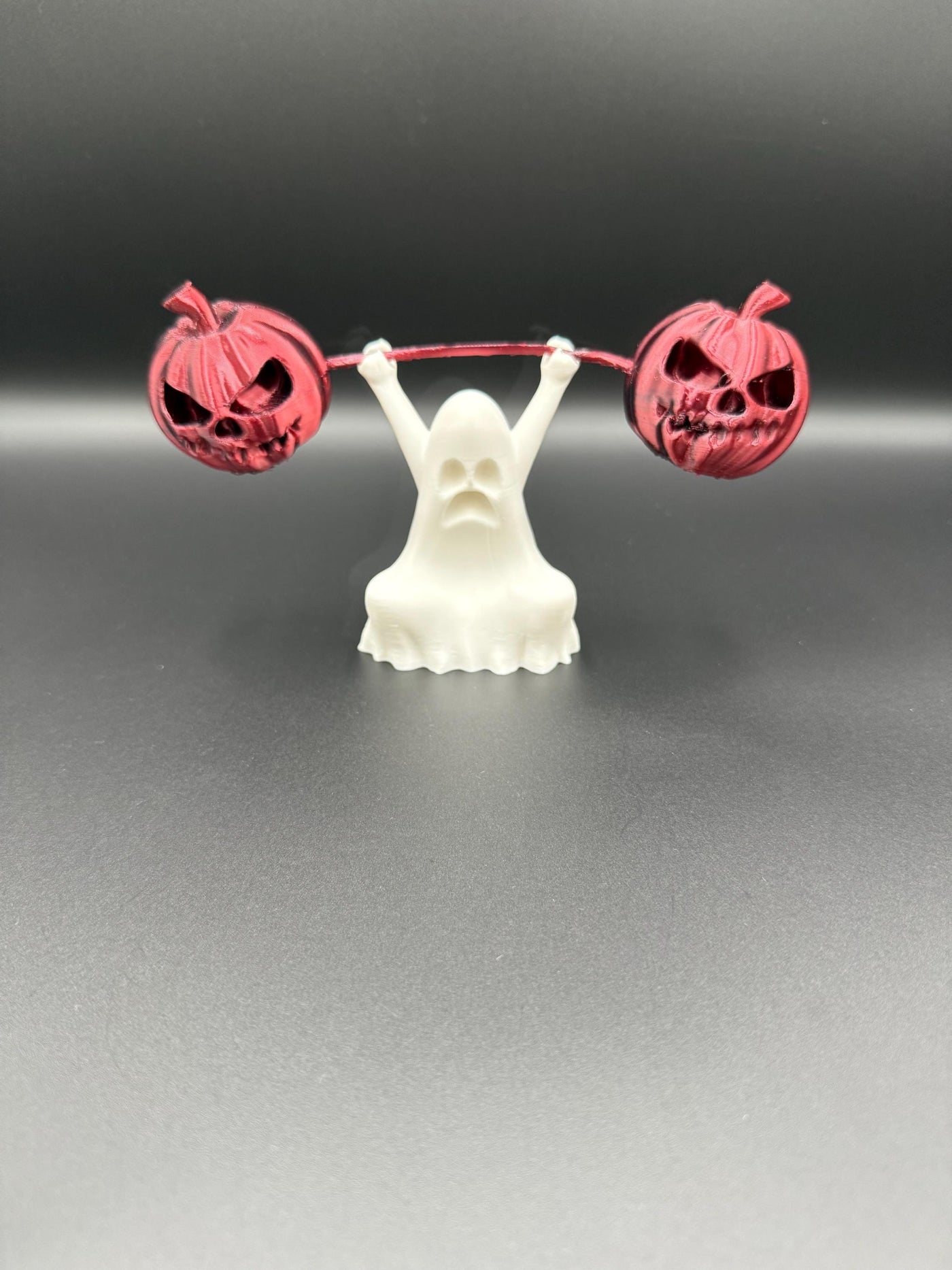 3D Printed Snatch Ghost Figurine – Funny Weightlifting Ghost Statue, Halloween Desk Decor, Spooky Gym Collectible, Unique Fitness Gift Idea