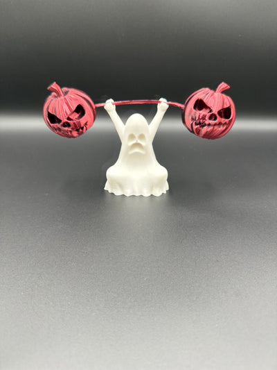 3D Printed Snatch Ghost Figurine – Funny Weightlifting Ghost Statue, Halloween Desk Decor, Spooky Gym Collectible, Unique Fitness Gift Idea