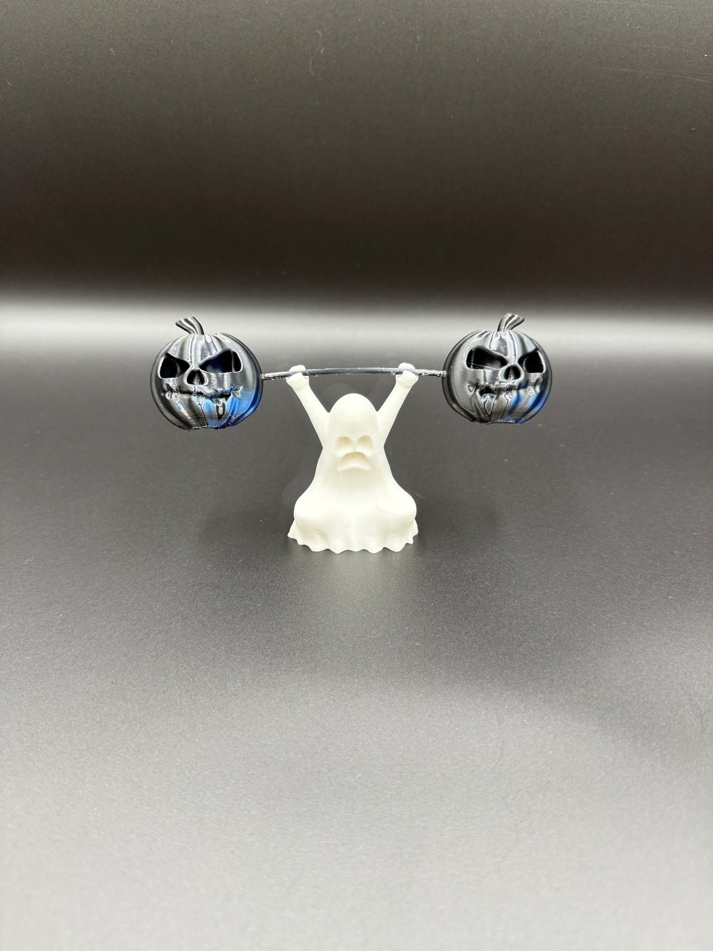 3D Printed Snatch Ghost Figurine – Funny Weightlifting Ghost Statue, Halloween Desk Decor, Spooky Gym Collectible, Unique Fitness Gift Idea