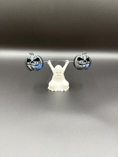 3D Printed Snatch Ghost Figurine – Funny Weightlifting Ghost Statue, Halloween Desk Decor, Spooky Gym Collectible, Unique Fitness Gift Idea
