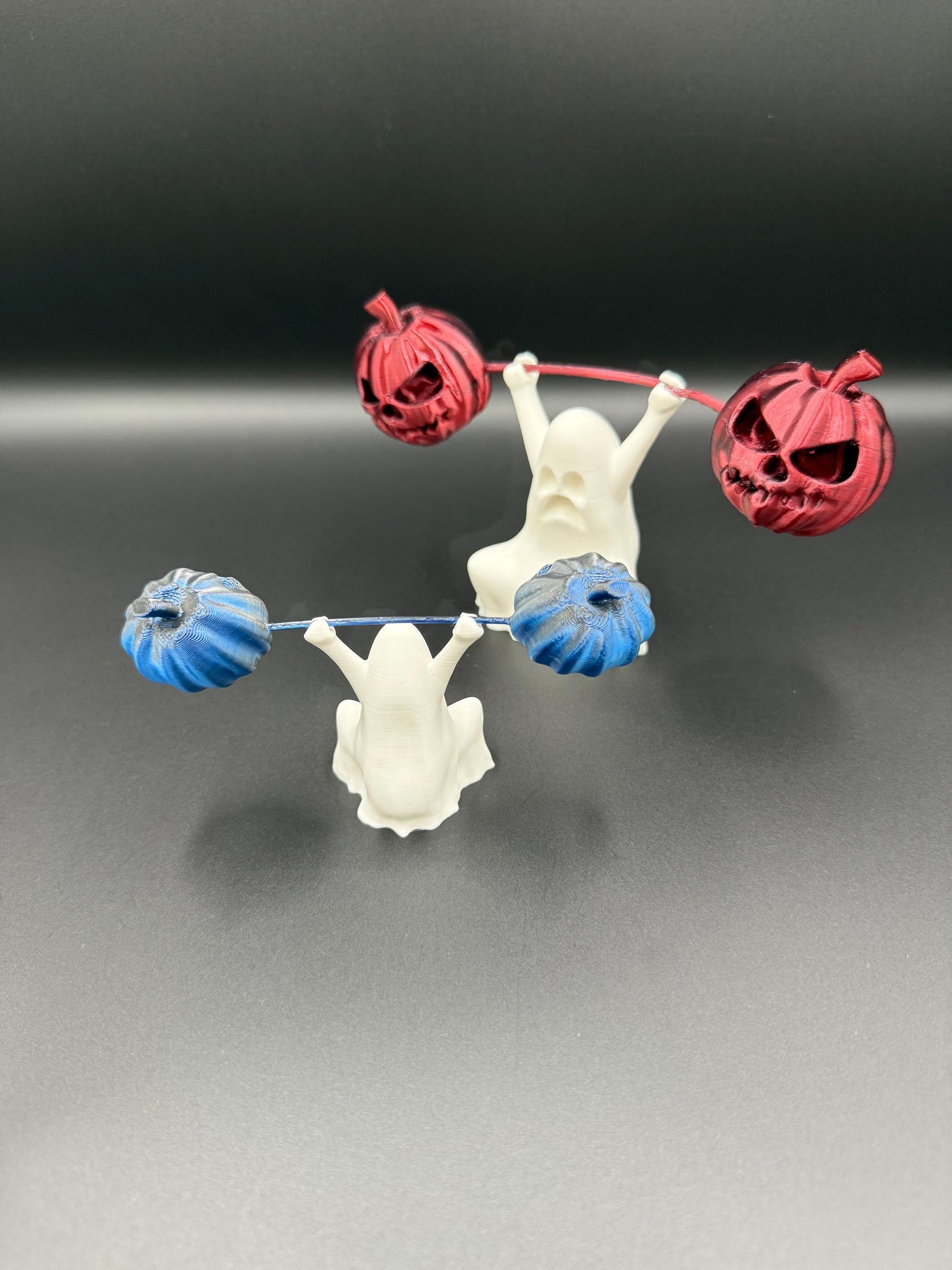 3D Printed Snatch Ghost Figurine – Funny Weightlifting Ghost Statue, Halloween Desk Decor, Spooky Gym Collectible, Unique Fitness Gift Idea