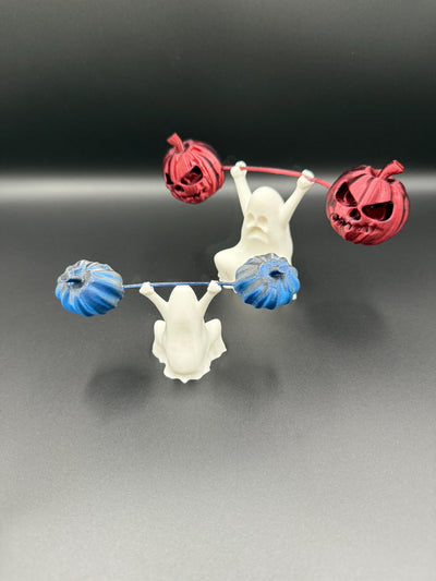 3D Printed Snatch Ghost Figurine – Funny Weightlifting Ghost Statue, Halloween Desk Decor, Spooky Gym Collectible, Unique Fitness Gift Idea