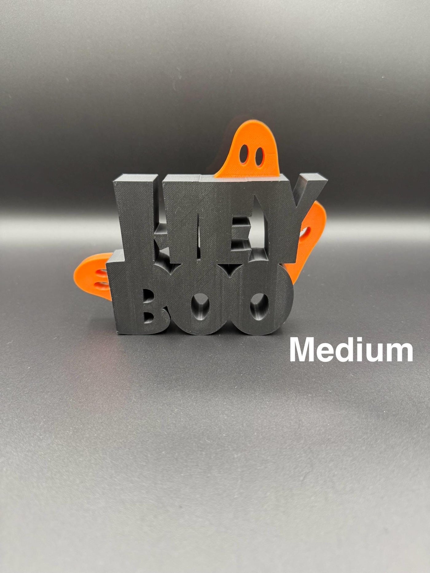 3D Printed Halloween Hey Boo Sign – Cute Standing Decoration, Spooky Shelf and Table Décor, Modern Fall Party Centerpiece, Boo Sign Gift