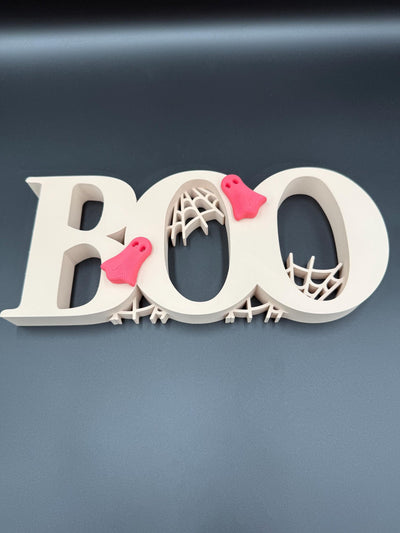 3D Printed Halloween Boo Sign: Spooky Party Table Decor, Halloween Decoration