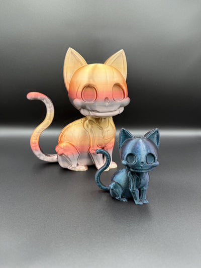3D Printed Skelecat Figurine: Spooky Skeleton Cat Decor, Cat lovers, Bookshelf centerpiece