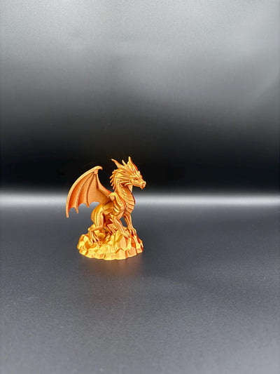3D Printed Twilight Dragon Statue: Fantasy Desk & Bookshelf Decor