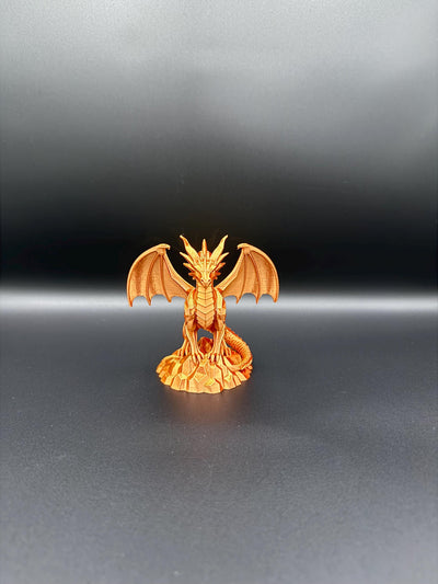 3D Printed Twilight Dragon Statue: Fantasy Desk & Bookshelf Decor