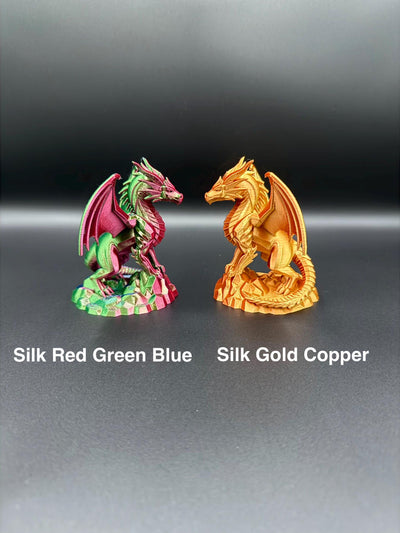 3D Printed Twilight Dragon Statue: Fantasy Desk & Bookshelf Decor