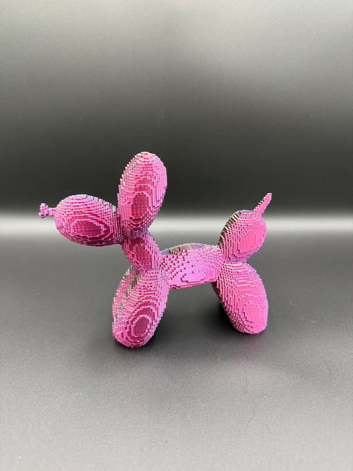 3D Printed Pixel Puppy Balloon Dog: Modern Desk Decor, Gamer Gift, Stocking Stuffer