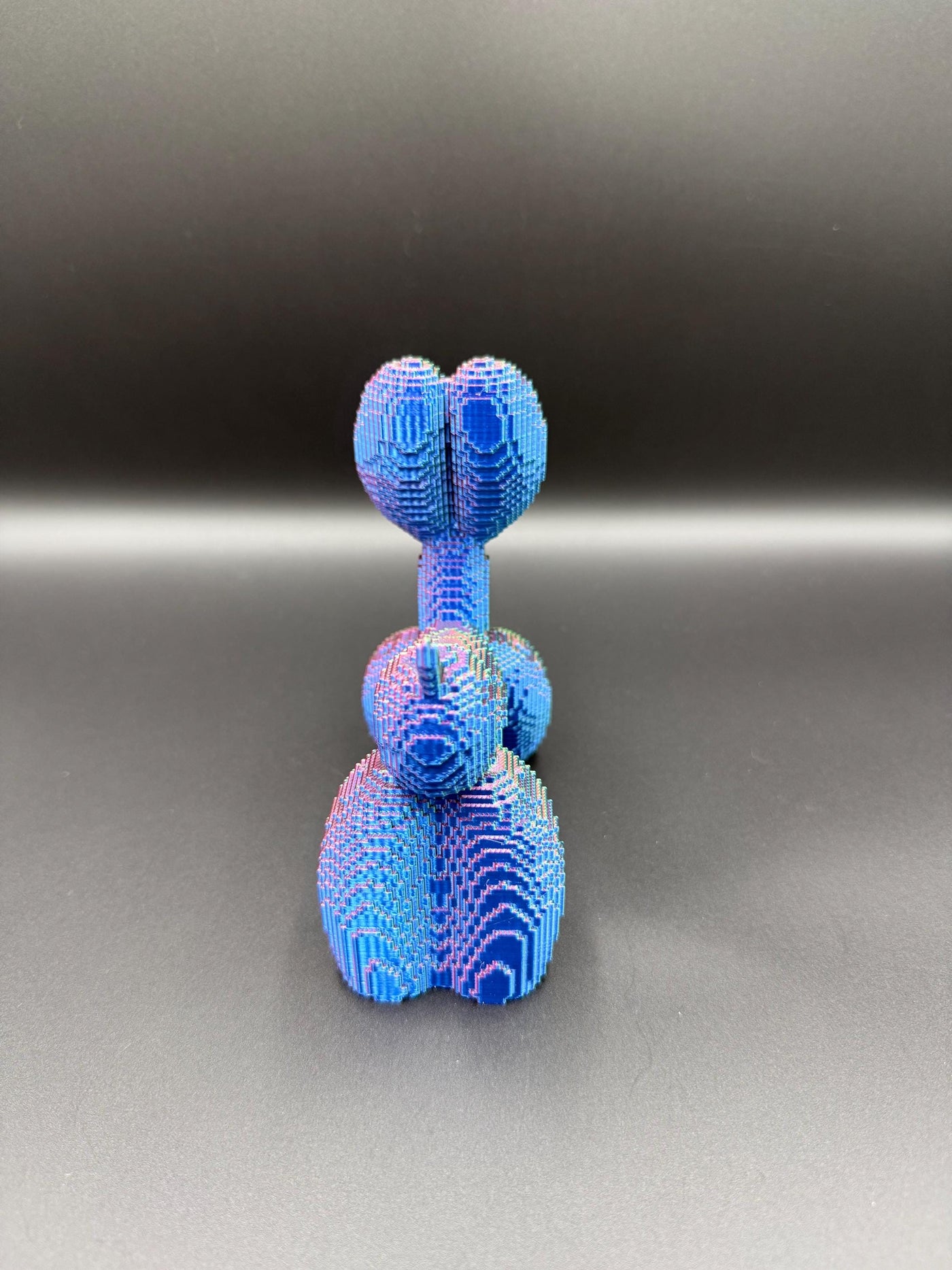 3D Printed Pixel Puppy Balloon Dog: Modern Desk Decor, Gamer Gift, Stocking Stuffer