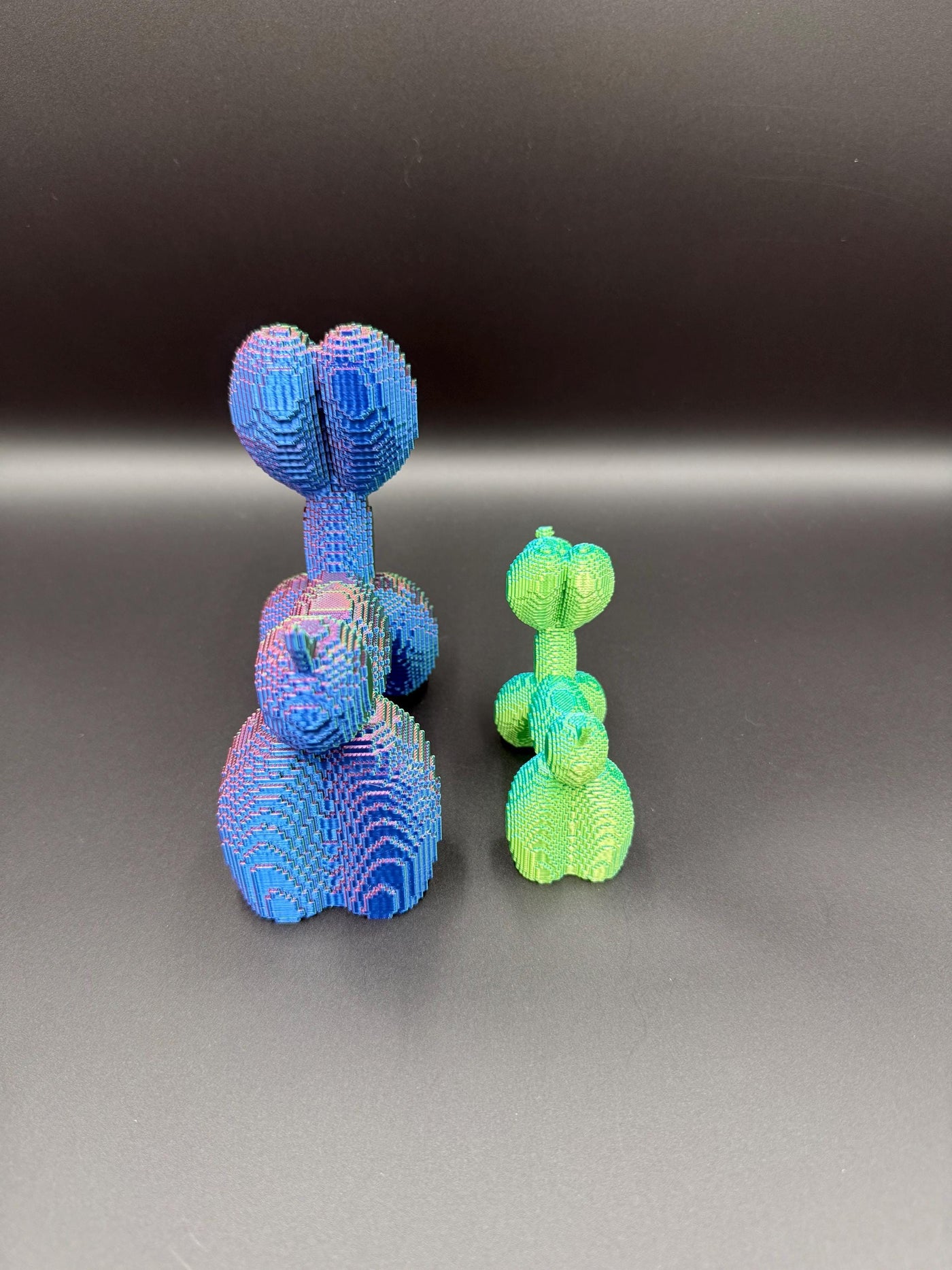 3D Printed Pixel Puppy Balloon Dog: Modern Desk Decor, Gamer Gift, Stocking Stuffer