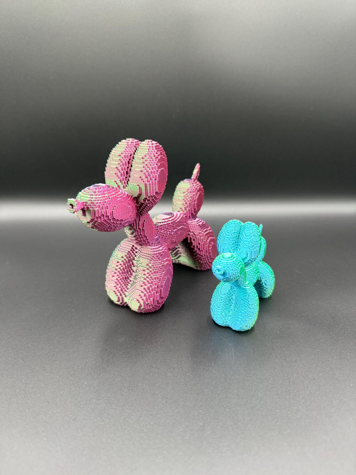 3D Printed Pixel Puppy Balloon Dog: Modern Desk Decor, Gamer Gift, Stocking Stuffer