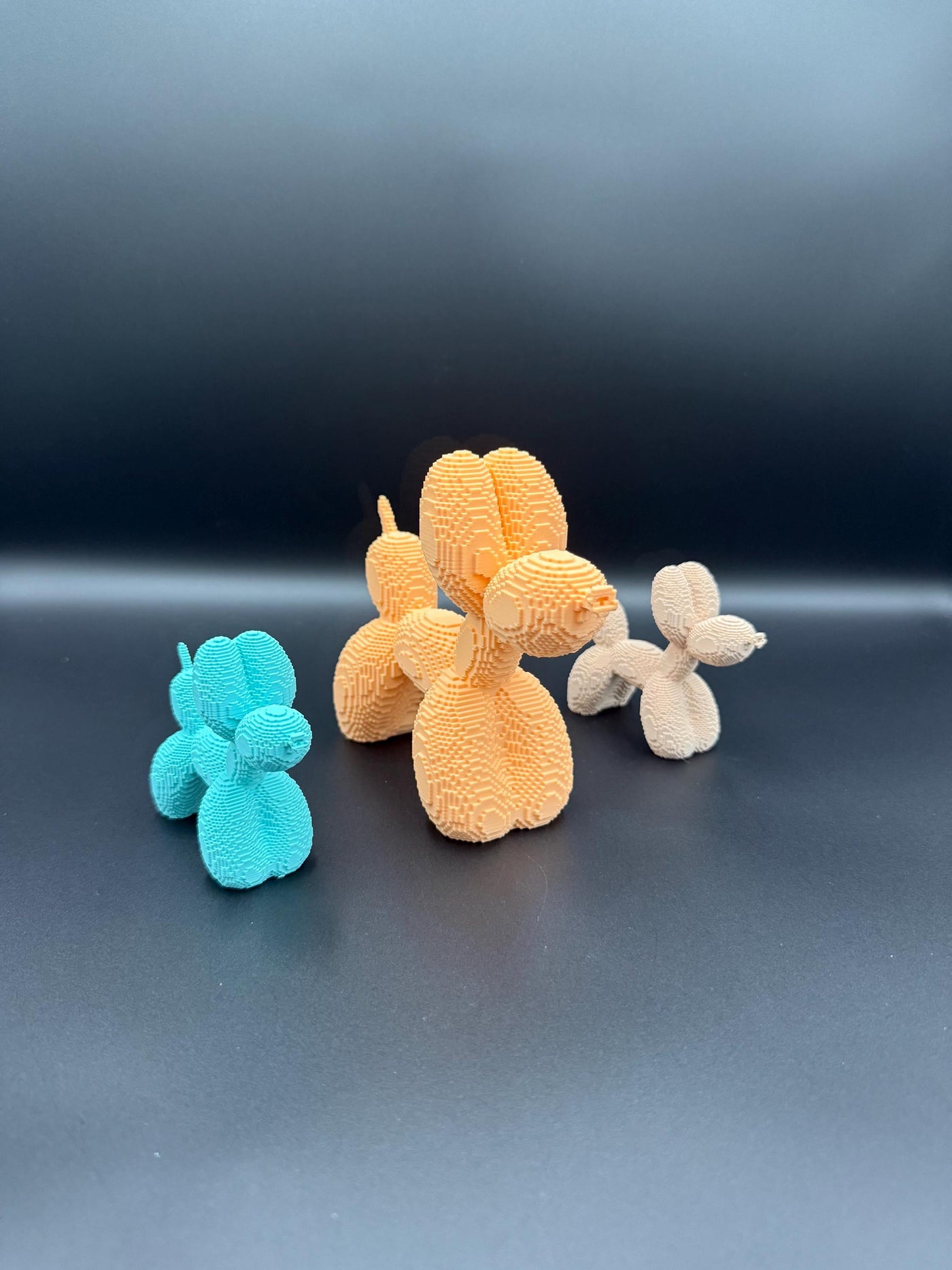 3D Printed Pixel Puppy Balloon Dog: Modern Art Desk Decor, Gamer Gift