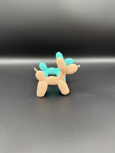 3D Printed Pixel Puppy Balloon Dog: Modern Art Desk Decor, Gamer Gift