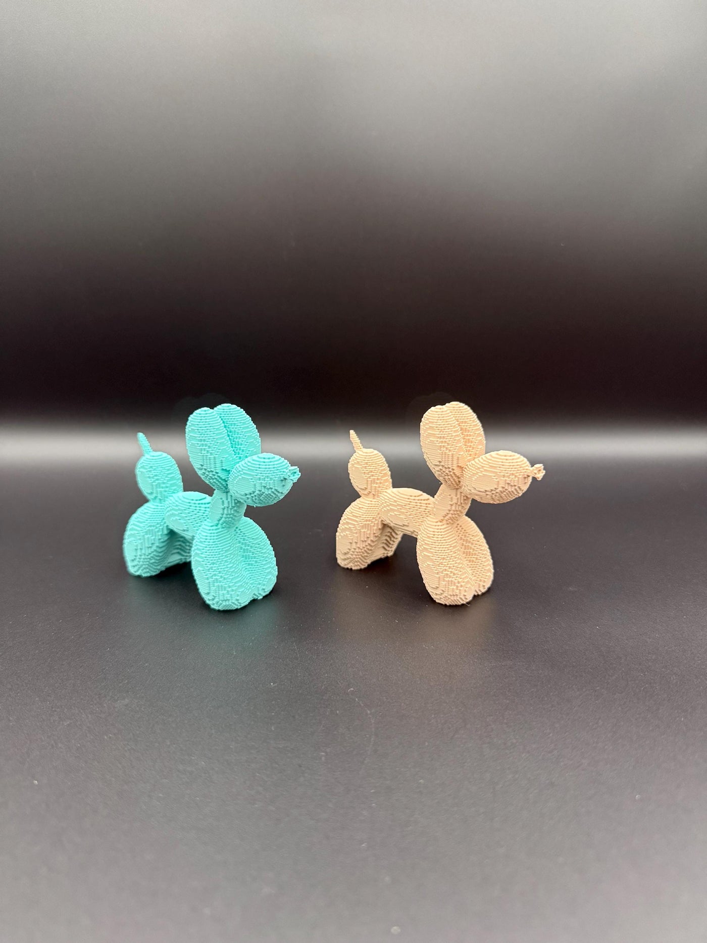 3D Printed Pixel Puppy Balloon Dog: Modern Art Desk Decor, Gamer Gift