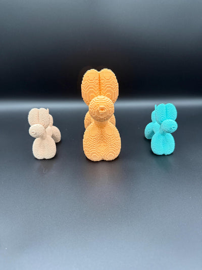 3D Printed Pixel Puppy Balloon Dog: Modern Art Desk Decor, Gamer Gift
