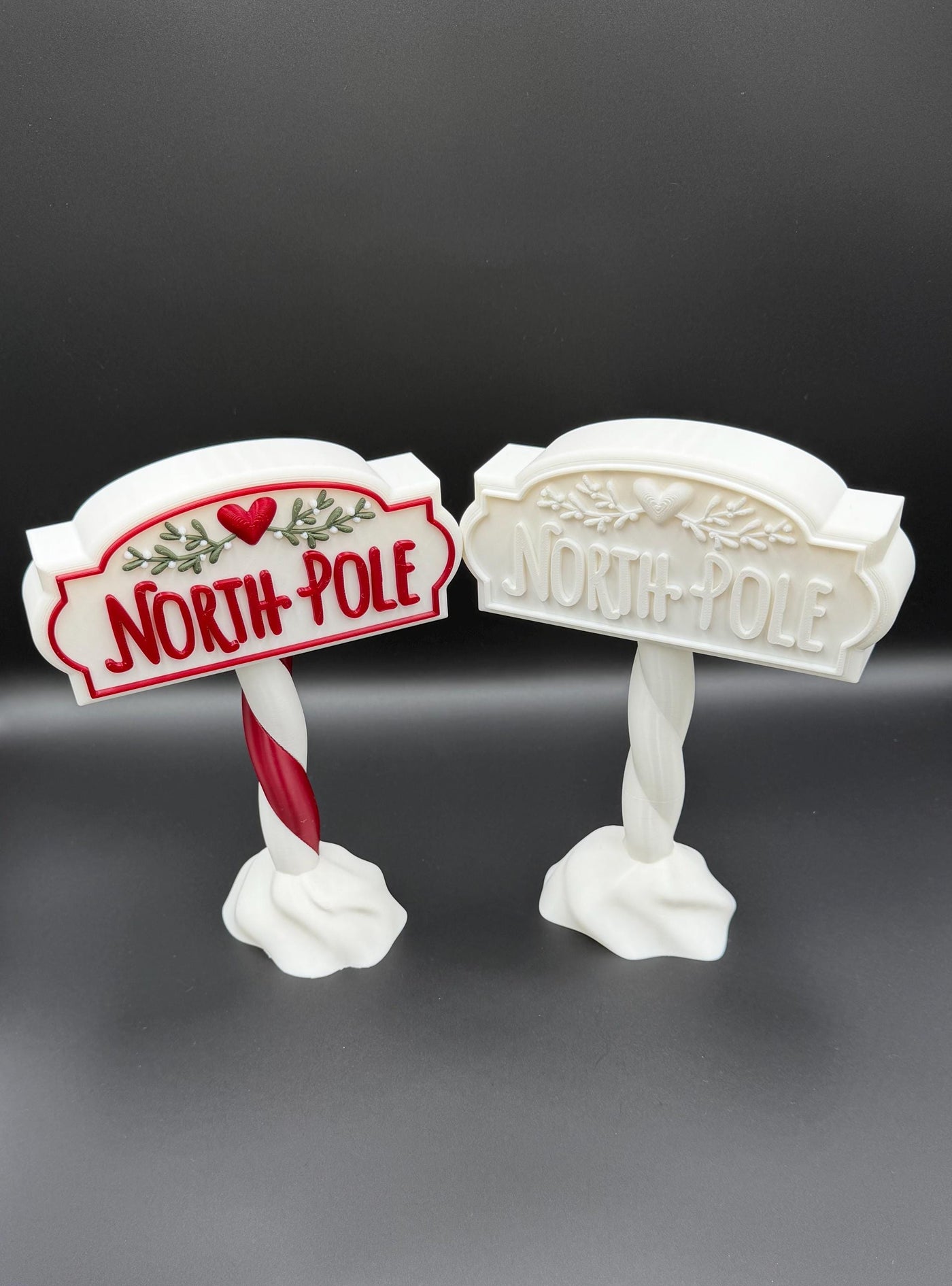 3D Printed North Pole Sign: Holiday Shelf Decor Christmas village accessory
