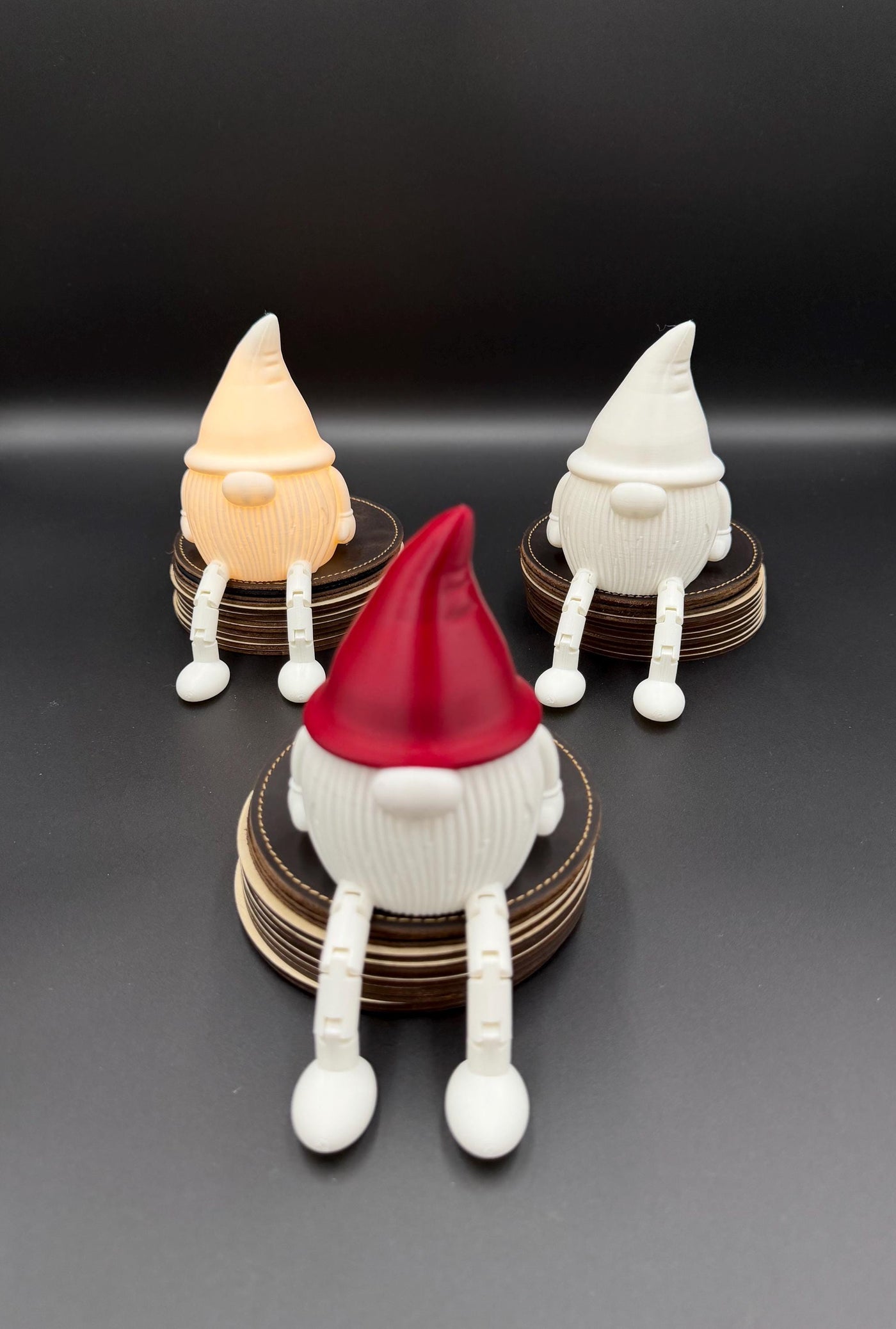 3D Printed Gnome Karlchen with Flexible Legs, Nordic Christmas Decor LED tea light