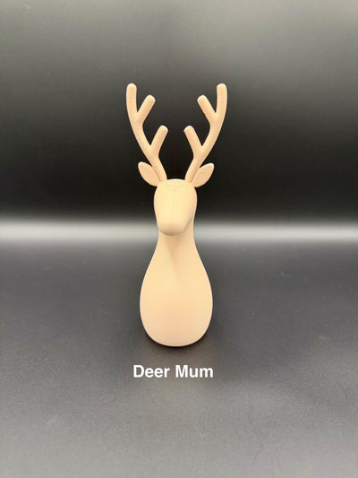 3D Printed Deer Family: Minimalist Nordic Christmas Decor Reindeer figurine