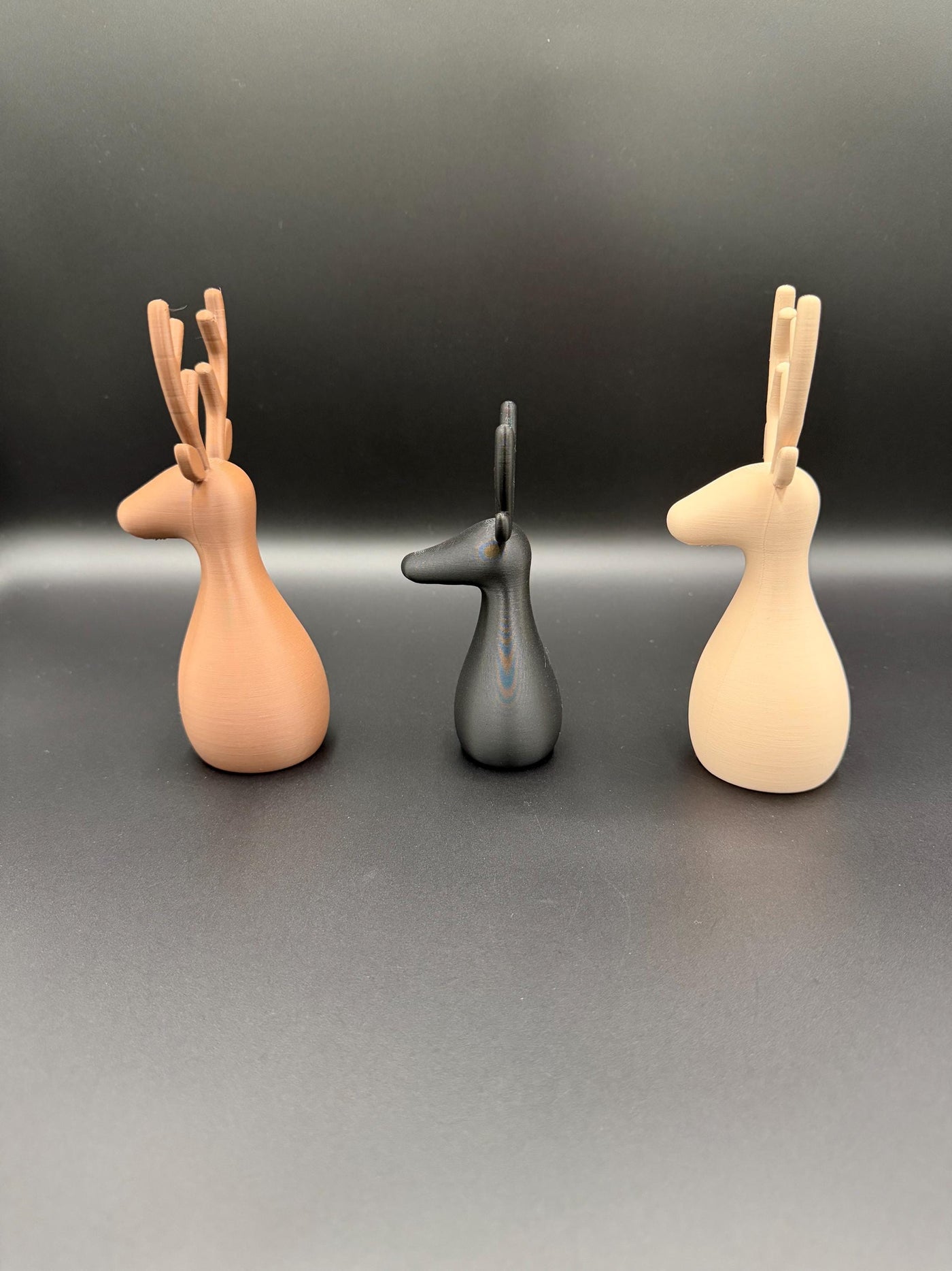 3D Printed Deer Family: Minimalist Nordic Christmas Decor Reindeer figurine