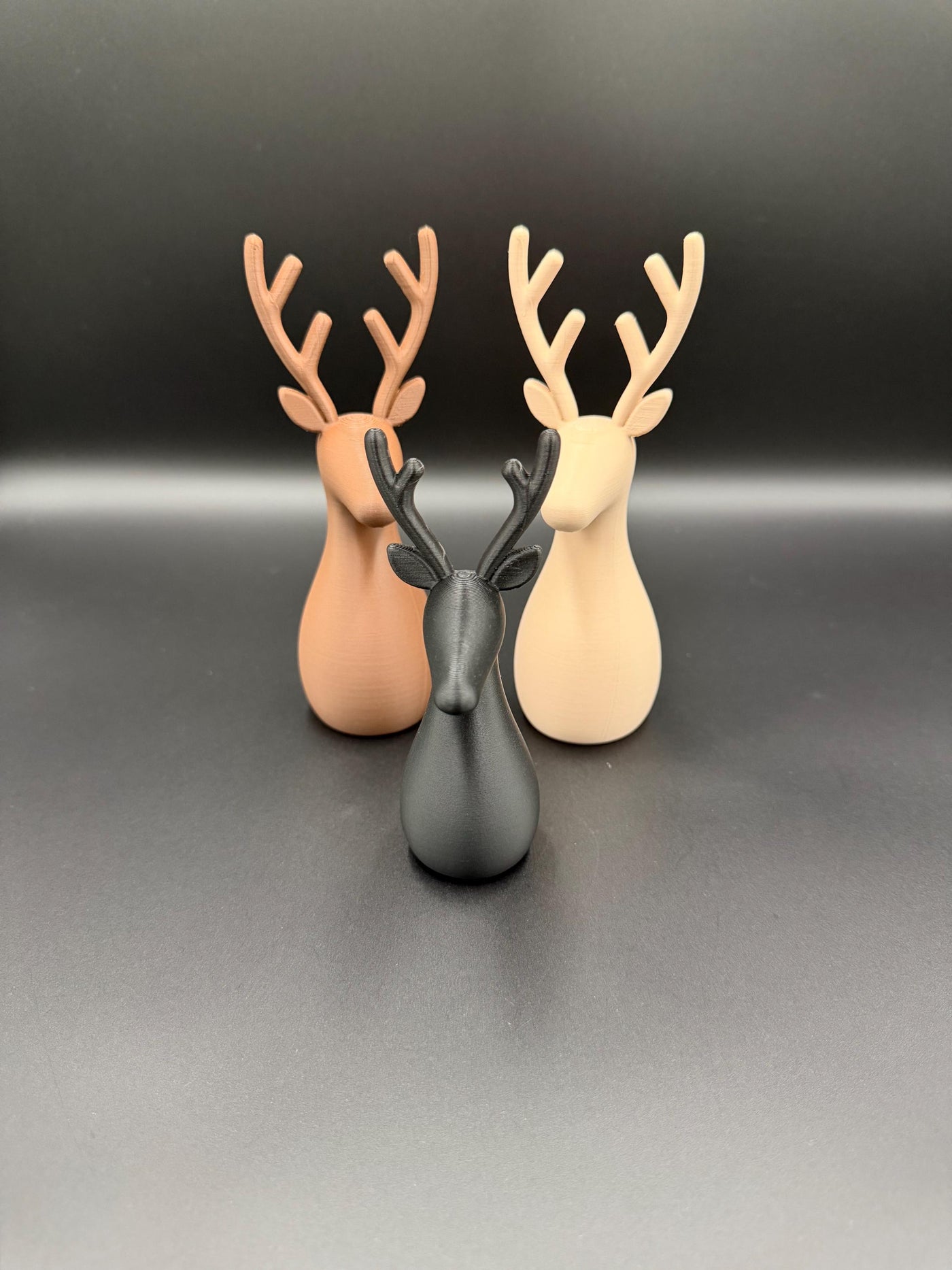 3D Printed Deer Family: Minimalist Nordic Christmas Decor Reindeer figurine