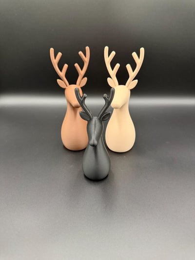 3D Printed Deer Family: Minimalist Nordic Christmas Decor Reindeer figurine