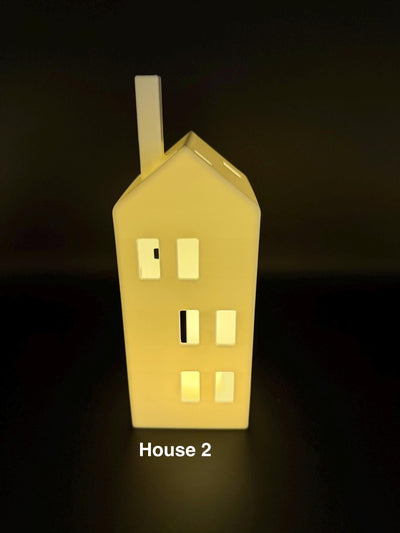 3D Printed Winter Village LED Tea Light Houses: Christmas Mantel Decor Holiday shelf decor