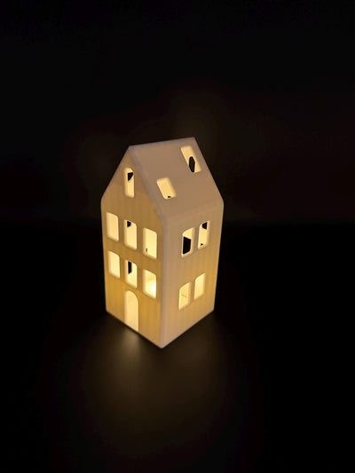 3D Printed Winter Village LED Tea Light Houses: Christmas Mantel Decor Holiday shelf decor