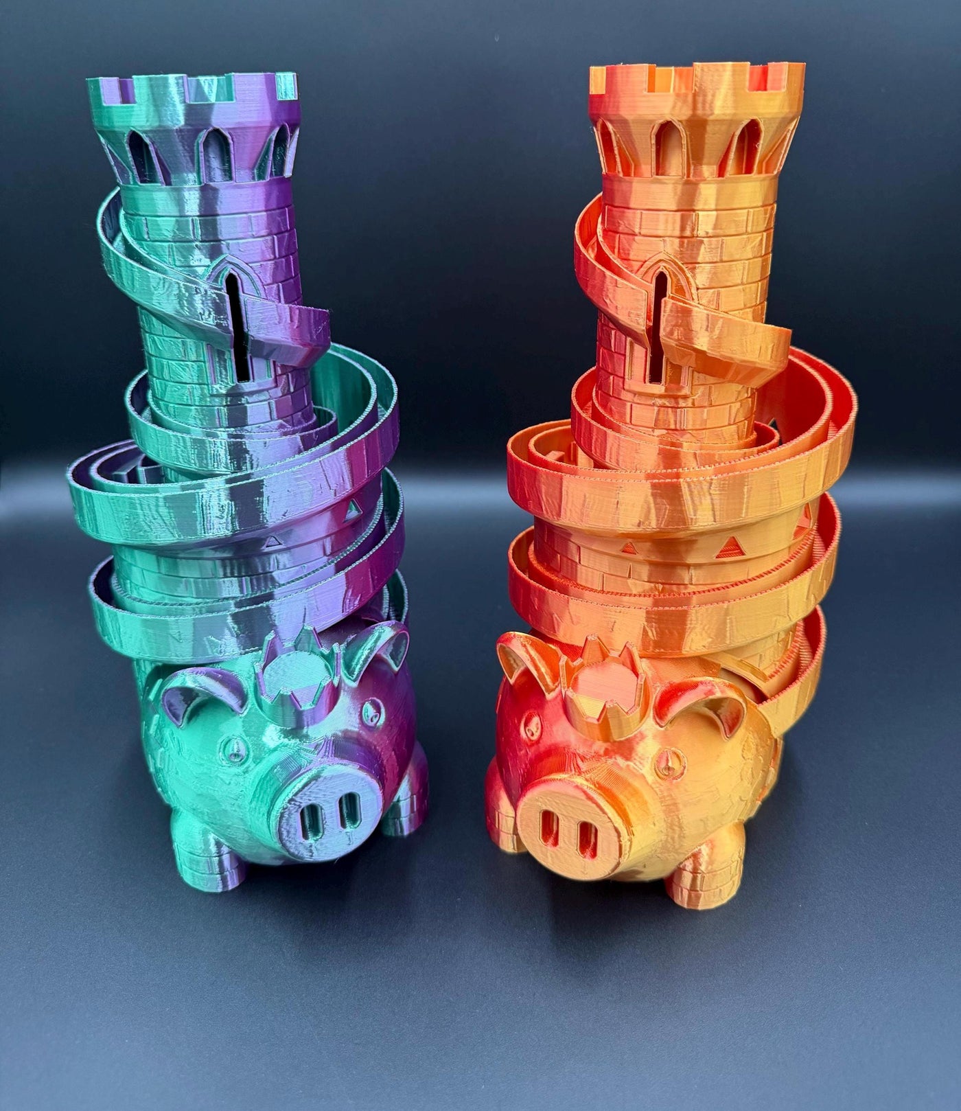 3D Printed Piggy Bank with Multiple Slots & Slide Modern Coin Bank Fun Money Saver Gift Educational Toy for Kids