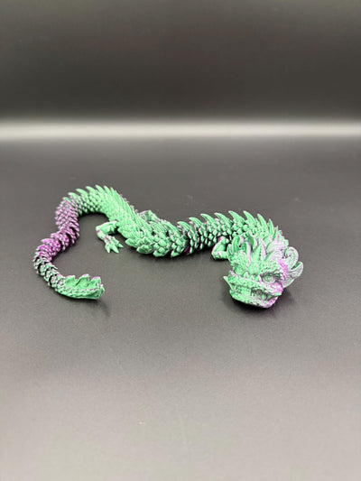 3D Printed Articulated Chinese NEW YEAR Dragon with Egg lunar bookshelf and festival decor