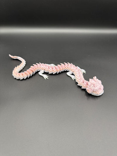 3D Printed Articulated Chinese NEW YEAR Dragon with Egg lunar bookshelf and festival decor